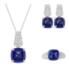 Oriental Energy Blessing for Love Sugar Tower Sapphire Diamond Energy Healing Art Jewelry Set