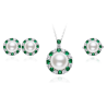 Oriental Pearl Energy Protection of White Round Emerald Energy Heal Pearl Jewelry Set