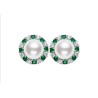 Oriental Pearl Energy Protection of White Round Emerald Energy Heal Pearl Jewelry Set