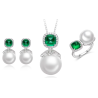 Oriental Pearl Energy Protection of White Emerald Box Energy Heal Pearl Jewelry Set