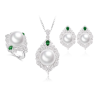 Oriental Pearl Energy Protection of Round Senior Emerald Energy Heal Pearl Jewelry Set