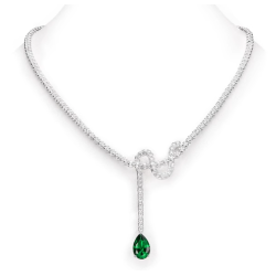 Oriental Gemstone Necklace Energy Protection of Emerald Drop Pendant Energy Heal Art Jewelry Necklace