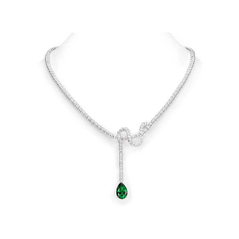 Oriental Gemstone Necklace Energy Protection of Emerald Drop Pendant Energy Heal Art Jewelry Necklace