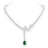 Oriental Gemstone Necklace Energy Protection of Emerald Drop Pendant Energy Heal Art Jewelry Necklace