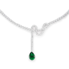 Oriental Gemstone Necklace Energy Protection of Emerald Drop Pendant Energy Heal Art Jewelry Necklace