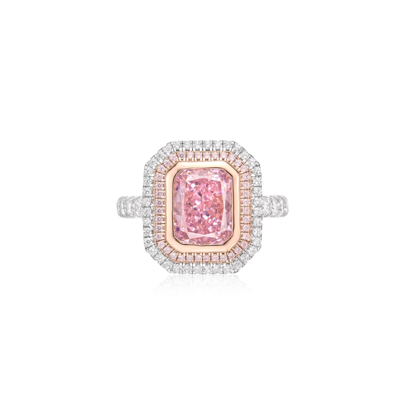 Health & Harmony Rings Energy Protection of Square Pink Energy Heal Art Jewelry Ring