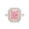 Health & Harmony Rings Energy Protection of Square Pink Energy Heal Art Jewelry Ring