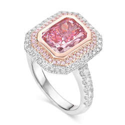 Health & Harmony Rings Energy Protection of Square Pink Energy Heal Art Jewelry Ring