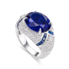 Health & Harmony Rings Energy Protection of Acient Oval Sappire Energy Heal Art Jewelry Ring