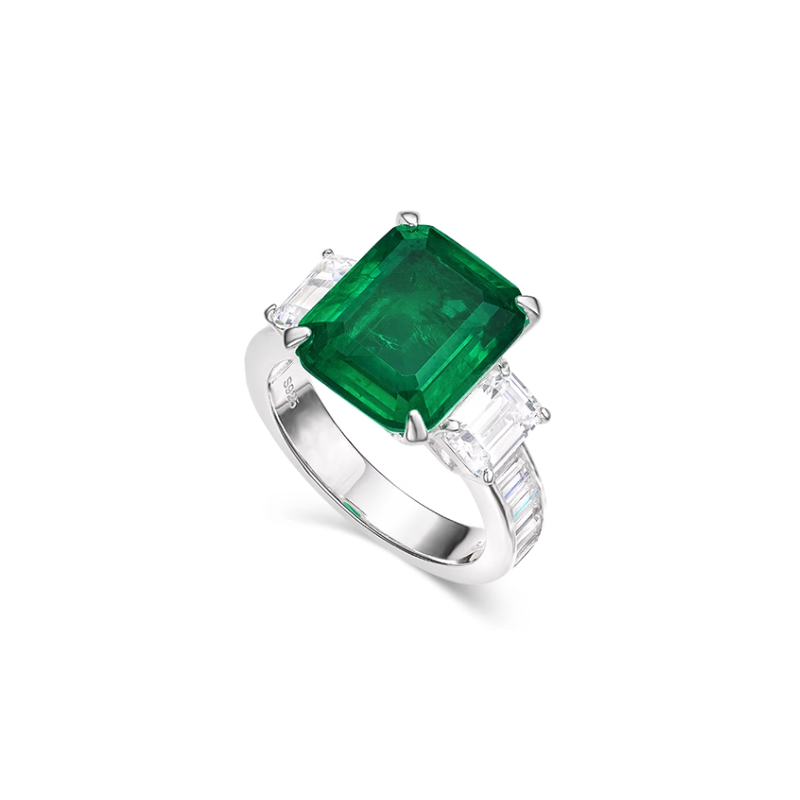 Health & Harmony Rings Energy Protection of Classic Square Emerald Energy Heal Art Jewelry Ring