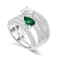 Health & Harmony Rings Energy Protection of Water Drops Emerald White Energy Heal Art Jewelry Ring