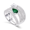 Health & Harmony Rings Energy Protection of Water Drops Emerald White Energy Heal Art Jewelry Ring