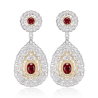 Women's Earring Health & Life Harmony Energy Protection of Italy Design Ruby Energy Heal Art Jewelry Earring