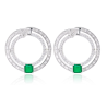 Women's Earring Health & Life Harmony Energy Protection of Ins Round Emerald Energy Heal Art Jewelry Earring