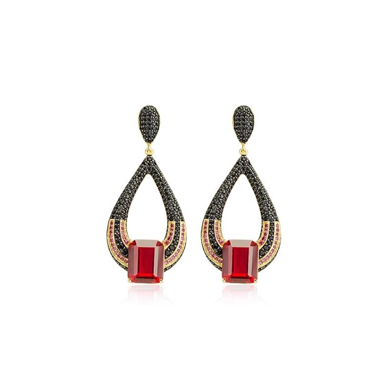 Women's Earring Health & Life Harmony Energy Protection of Truth Eyes Ruby Energy Heal Art Jewelry Earring