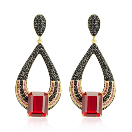 Women's Earring Health & Life Harmony Energy Protection of Truth Eyes Ruby Energy Heal Art Jewelry Earring