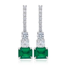 Women's Earring Health & Life Harmony Energy Protection of Square Long Emerald Energy Heal Art Jewelry Earring