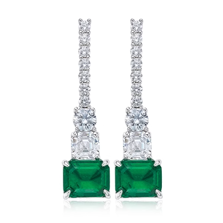 Women's Earring Health & Life Harmony Energy Protection of Square Long Emerald Energy Heal Art Jewelry Earring