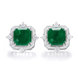 Women's Earring Health & Life Harmony Energy Protection of Square Emerald Energy Heal Art Jewelry Earring