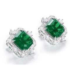 Women's Earring Health & Life Harmony Energy Protection of Square Emerald Energy Heal Art Jewelry Earring