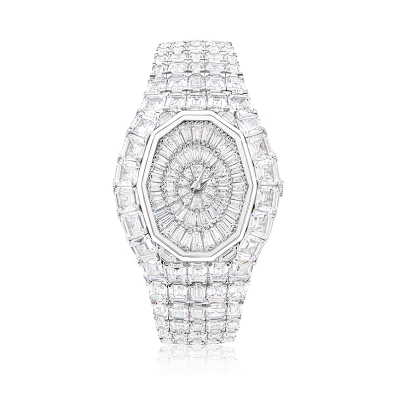 Health & Life Harmony Diamond Watch Energy Protection of Oval Full White Diamond Energy Healing Watch