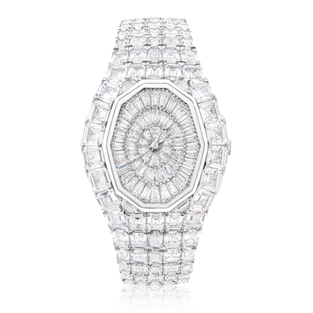 Health & Life Harmony Diamond Watch Energy Protection of Oval Full White Diamond Energy Healing Watch