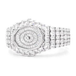 Health & Life Harmony Diamond Watch Energy Protection of Oval Full White Diamond Energy Healing Watch