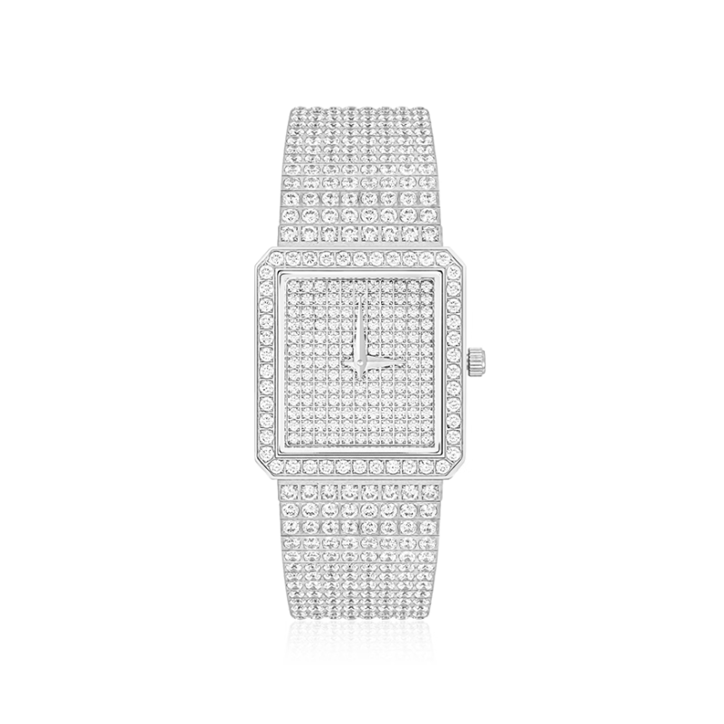 Health & Life Harmony Diamond Watch Energy Protection of Square Full White Diamond Energy Healing Watch