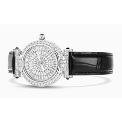 Health & Life Harmony Diamond Watch Energy Protection of Round Diamond Black Leather Energy Healing Watch