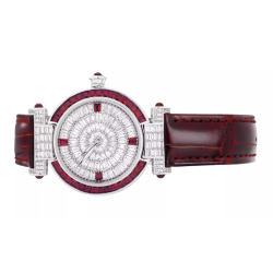 Health & Life Harmony Diamond Watch Energy Protection of Round Diamond Ancora Red Leather Energy Healing Watch