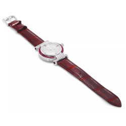 Health & Life Harmony Diamond Watch Energy Protection of Round Diamond Ancora Red Leather Energy Healing Watch