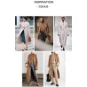 Stylish Water Ripples Silk Lapel Wool Coat Online for Women Sale