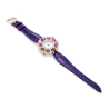 Health & Life Harmony Diamond Watch Energy Protection of Colored Gems Purple Crocodile Leather Energy Healing Watch