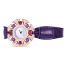 Health & Life Harmony Diamond Watch Energy Protection of Colored Gems Purple Crocodile Leather Energy Healing Watch