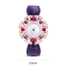 Health & Life Harmony Diamond Watch Energy Protection of Colored Gems Purple Crocodile Leather Energy Healing Watch