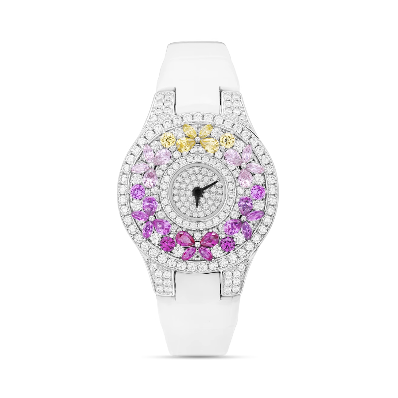 Health & Life Harmony Diamond Watch Energy Protection of Full Stars Pink White Diamond Energy Healing Watch