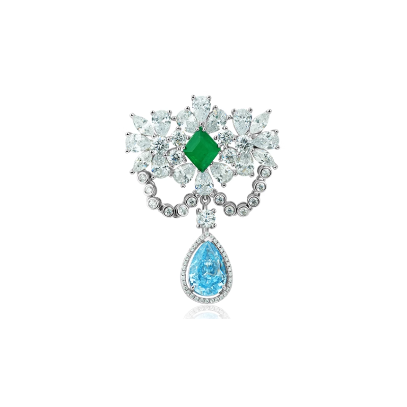 Beauty & Life Harmony Breastpin Energy Protection of Princess Paris Emerald Gem Energy Heal Art Breastpin