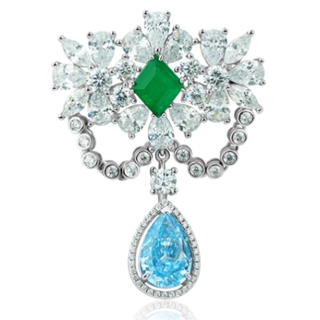 Beauty & Life Harmony Breastpin Energy Protection of Princess Paris Emerald Gem Energy Heal Art Breastpin