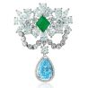 Beauty & Life Harmony Breastpin Energy Protection of Princess Paris Emerald Gem Energy Heal Art Breastpin