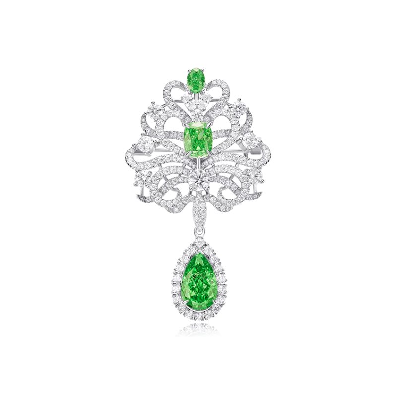 Beauty & Life Harmony Breastpin Energy Protection of Designer Paraiba Green Gem Energy Heal Art Breastpin