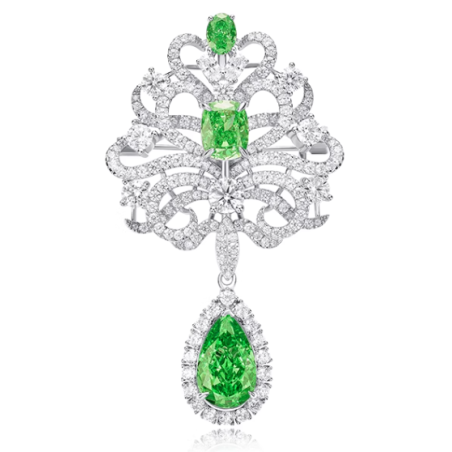 Beauty & Life Harmony Breastpin Energy Protection of Designer Paraiba Green Gem Energy Heal Art Breastpin