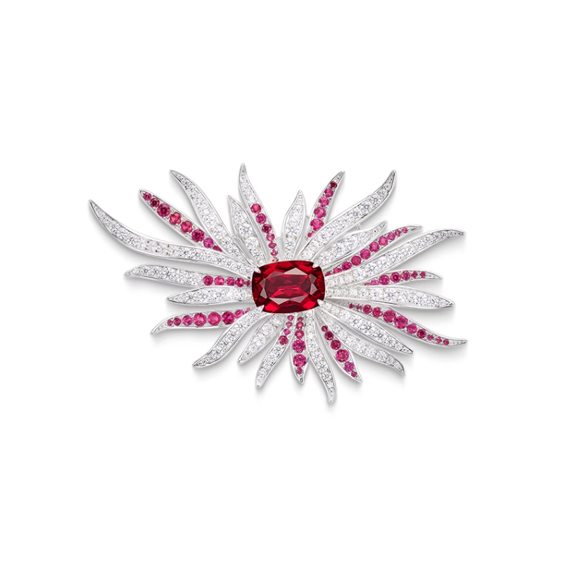 Beauty & Life Harmony Breastpin Energy Protection of Fireworks Ruby Gem Energy Heal Art Breastpin