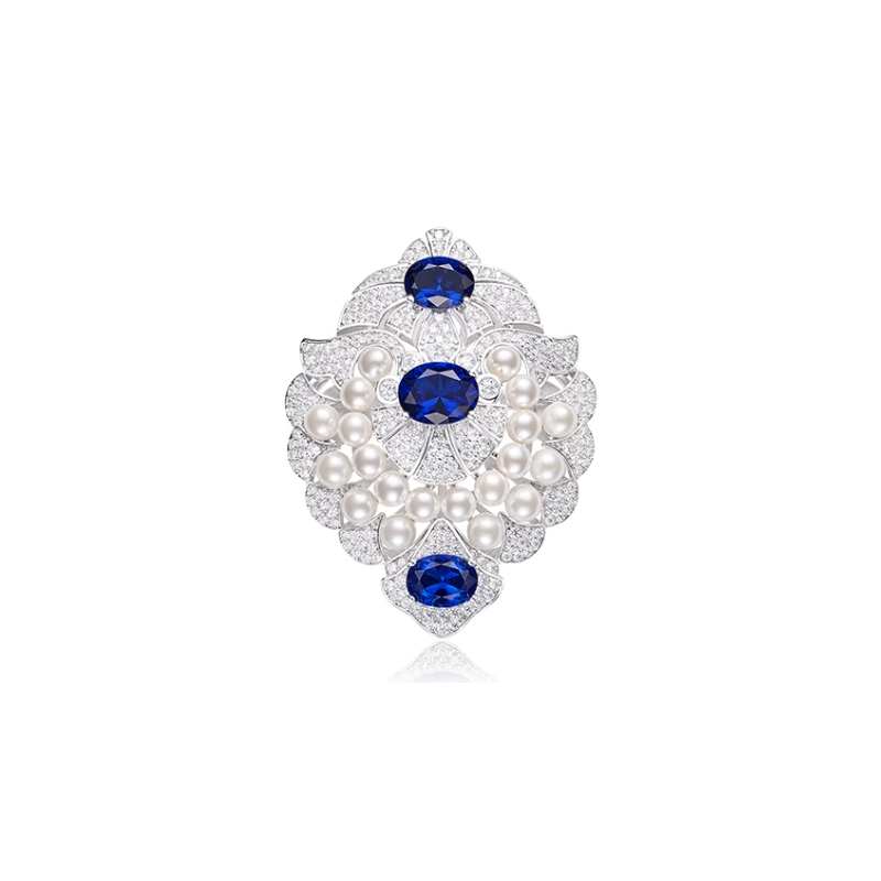 Beauty & Life Harmony Breastpin Energy Protection of Vogue Sapphire Gems Energy Heal Art Breastpin