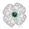 Beauty & Life Harmony Breastpin Energy Protection of Flower Emerald Gem Energy Heal Art Breastpin