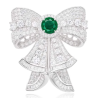 Beauty & Life Harmony Breastpin Energy Protection of Bowknot Emerald Gem Energy Heal Art Breastpin