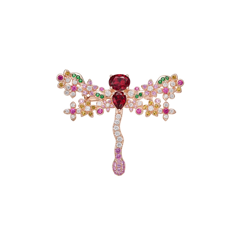 Beauty & Life Harmony Breastpin Energy Protection of Dragonfly Colored Gem Energy Heal Art Breastpin