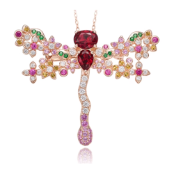 Beauty & Life Harmony Breastpin Energy Protection of Dragonfly Colored Gem Energy Heal Art Breastpin