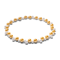 Oriental Pearl Necklace Buddha Energy Protection of South Sea Yellow Gold White Energy Heal Pearl Necklace