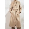 Stylish Water Ripples Silk Lapel Wool Coat Online for Women Sale