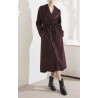 Stylish Water Ripples Silk Lapel Wool Coat Online for Women Sale